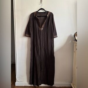 Blank London ultra thin linen kaftan dress. Amazing detail. Size M.